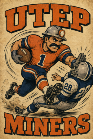 Vintage-Style DTP Miners Football Player Wall Art