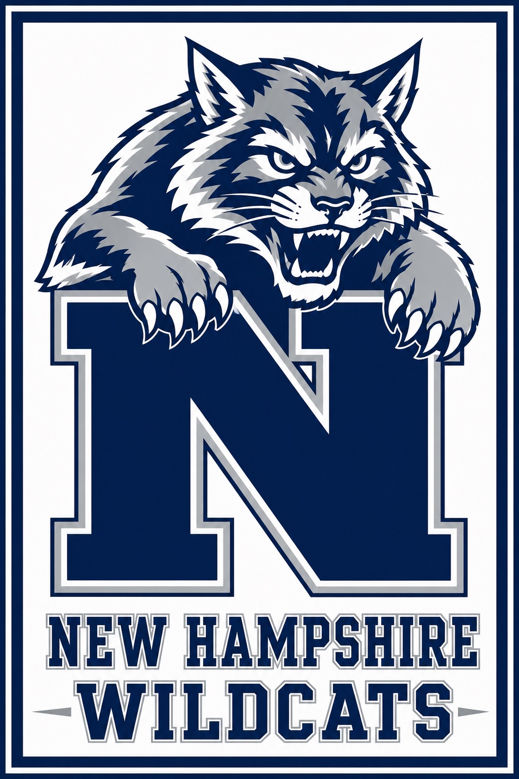 New Hampshire Wildcats Wildcat N Wall Art Poster