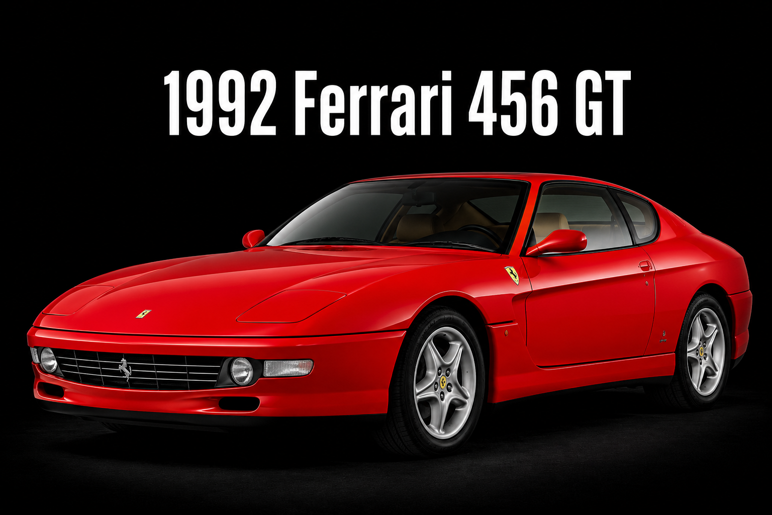 1992 Ferrari 456 GT Red Sports Car Wall Art