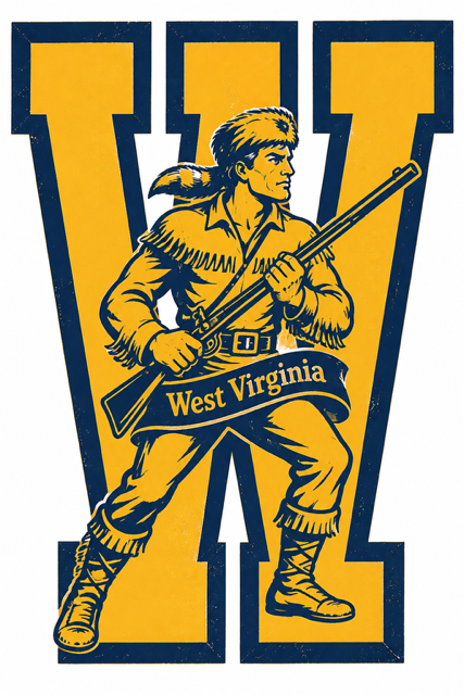 West Virginia Mountaineer Vintage-Style Graphic Wall Art