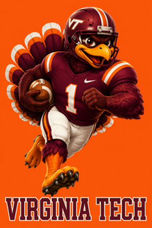 Virginia Tech Football Turkey Mascot Wall Art Design