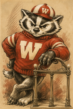 Vintage-Style Woodland Mascot Football Wall Art
