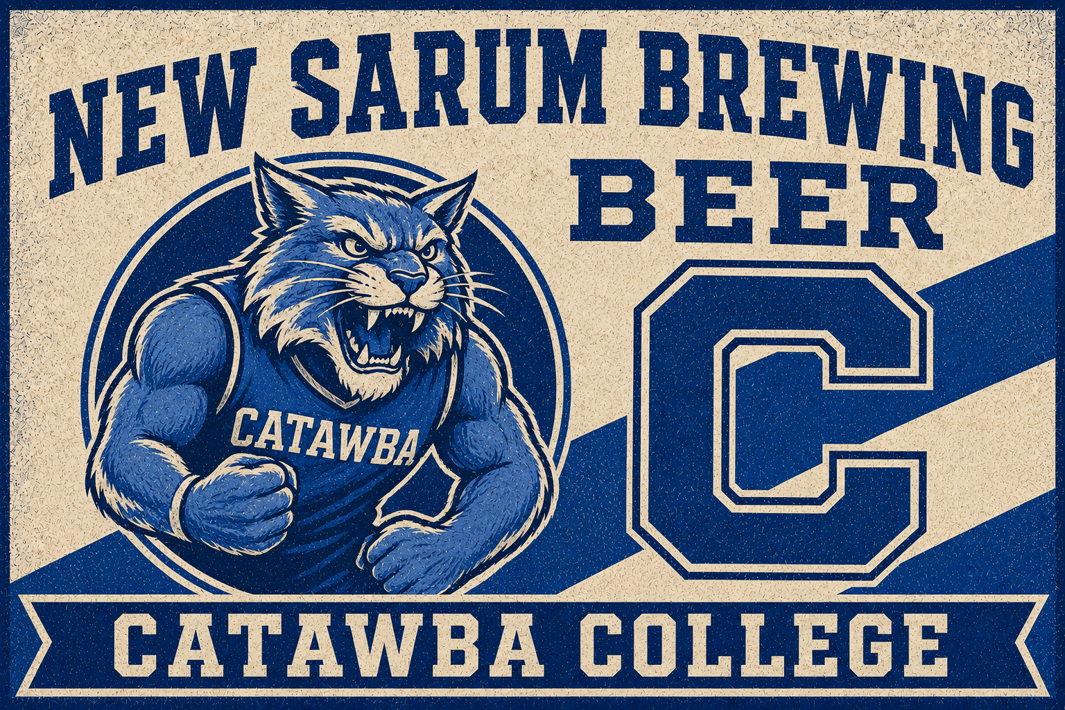 Catawba College Bobcat New Sarum Brewing Beer Sign