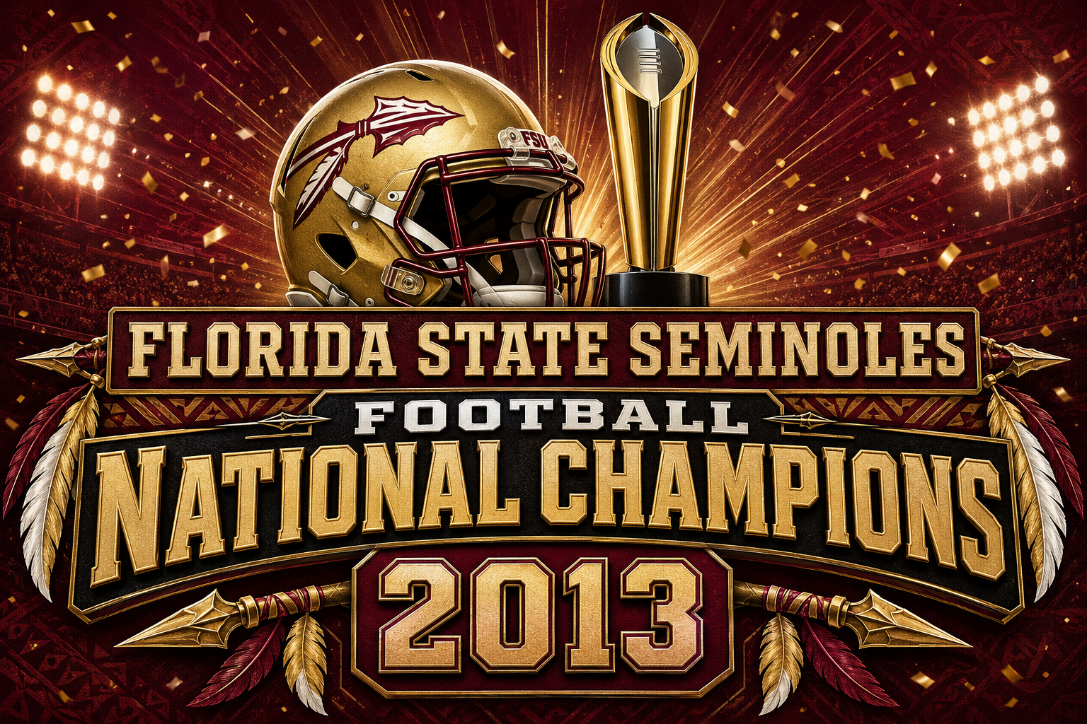 Florida State Seminoles 2013 National Champions Football Wall Art