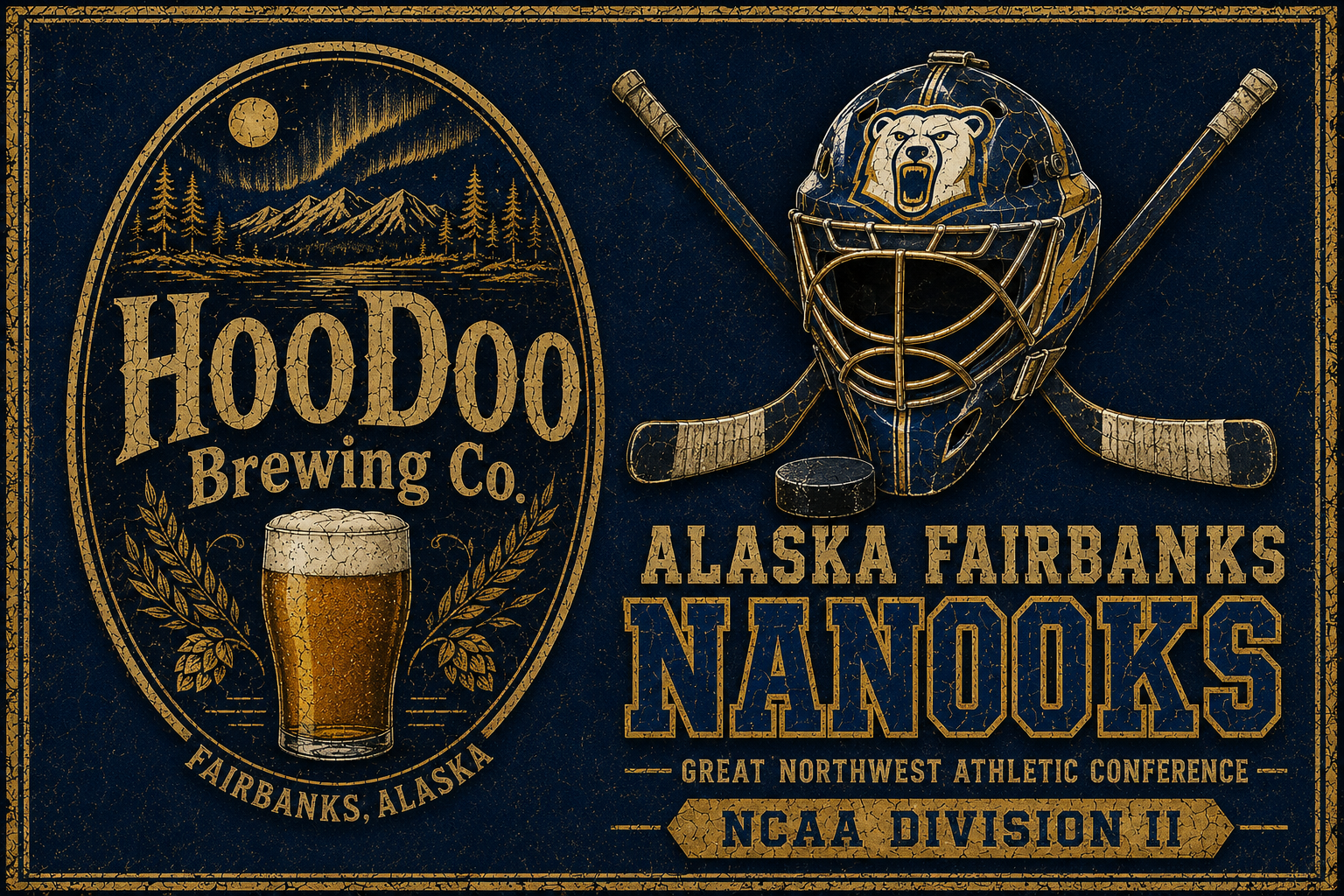Hoodoo Brewing Co Alaska Fairbanks Nanooks Hockey Wall Art