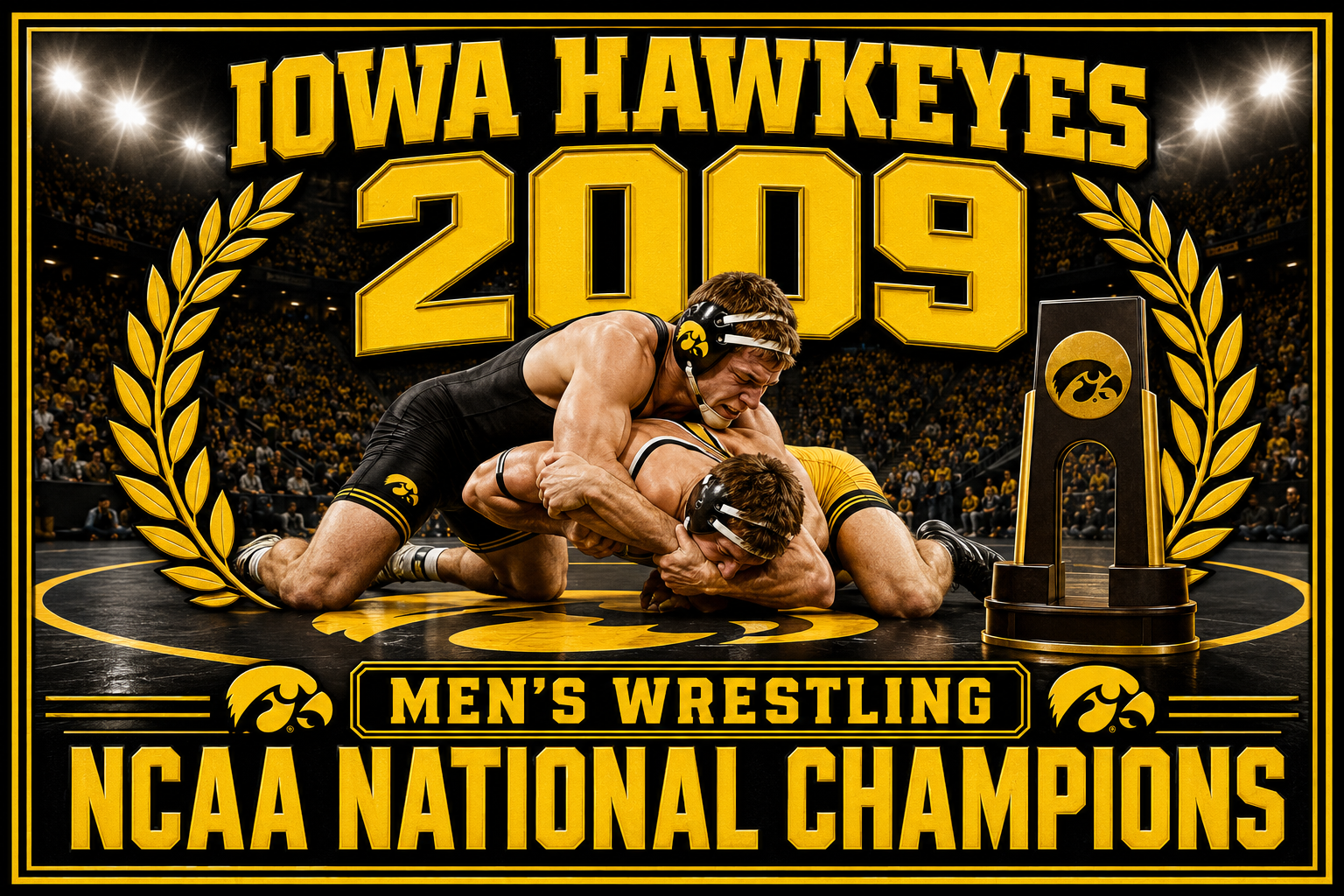 Iowa Hawkeyes 2009 Men’s Wrestling Wall Art