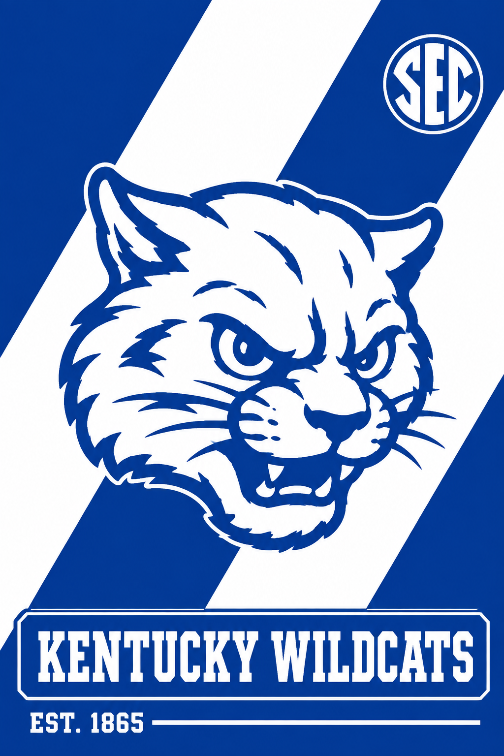 Kentucky Wildcats Blue & White Wildcat Graphic