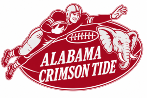 Alabama Crimson Tide Football Player and Elephant Wall Art