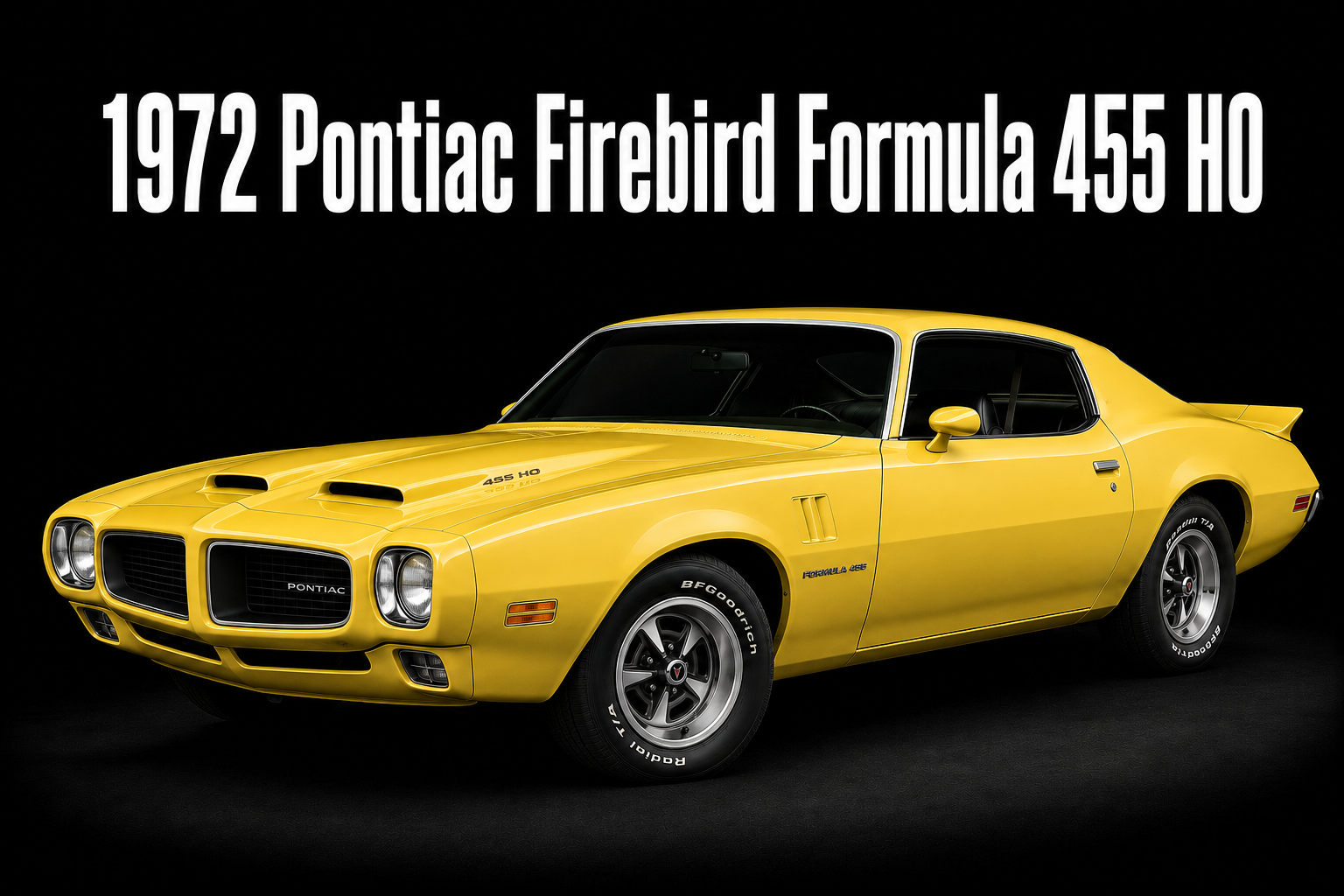 1972 Pontiac Firebird Formula 455 HO Yellow Car Wall Art