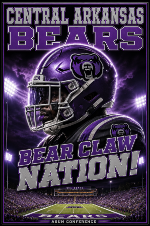 Central Arkansas Bears Football Bear Claw Nation Poster