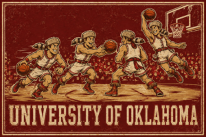 University of Oklahoma Basketball Vintage-Style Wall Art