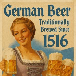 German Beer 1516 Vintage-Style Beer Poster