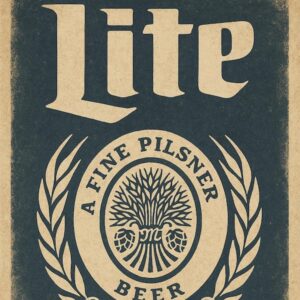 Lite Fine Pilsner Beer Vintage-Style Wall Art