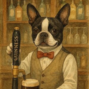 Boston Terrier Bartender Beer Pub Art Print
