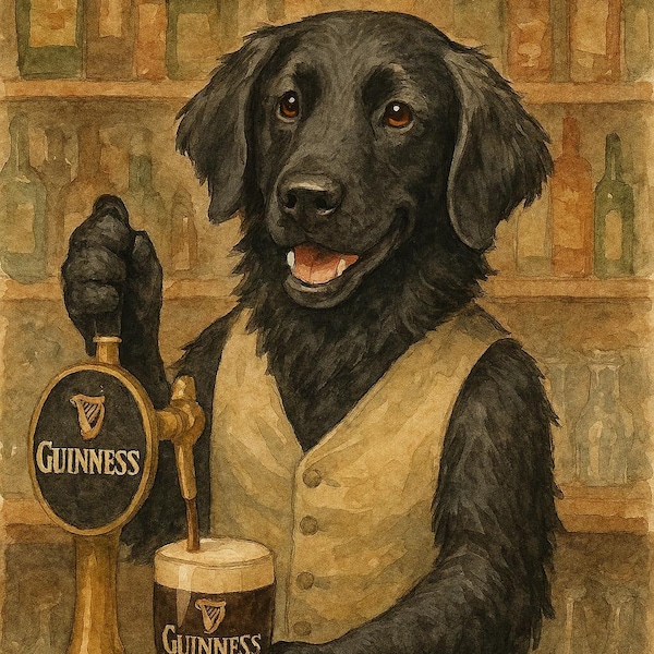 Black Dog Pub Scene Guinness-Themed Wall Art
