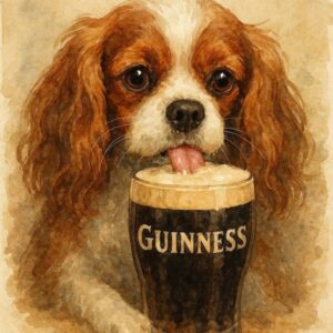 Watercolor Spaniel with Stout Pint Wall Art