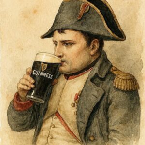 Historical Military Figure Drinking Guinness Wall Art