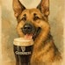 Tan-and-Black Shepherd Dog Portrait Graphic