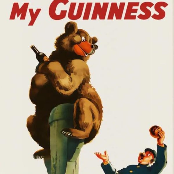 My Guinness Cartoon Bear Poster Design