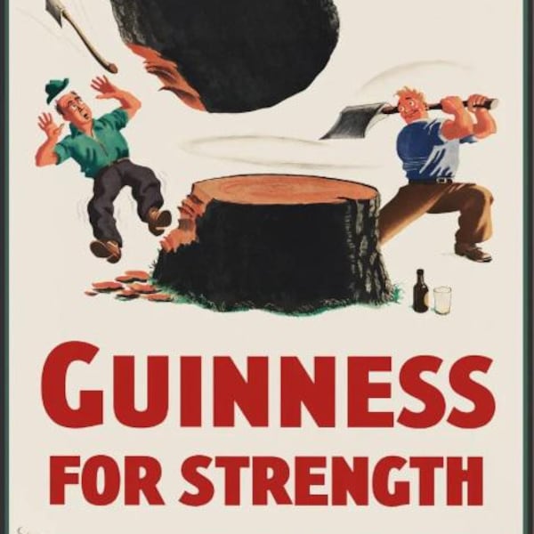 Guinness For Strength Illustrated Advertising Poster