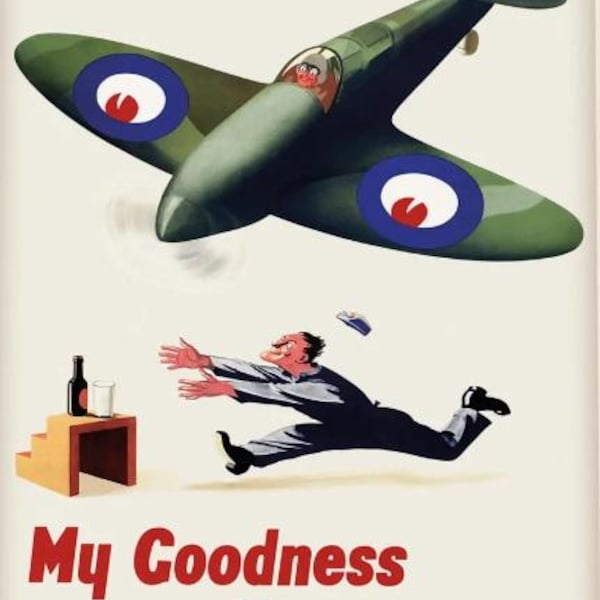 My Goodness Airplane Cartoon Wall Art