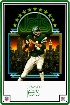 New York Jets Quarterback Skyline Decorative Wall Sign