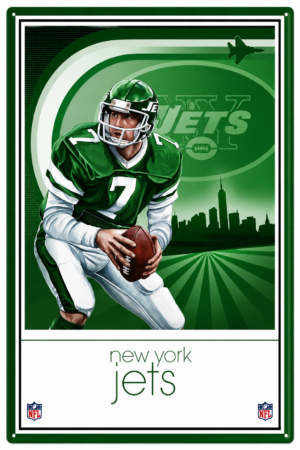 New York Jets Football Quarterback Green Wall Sign