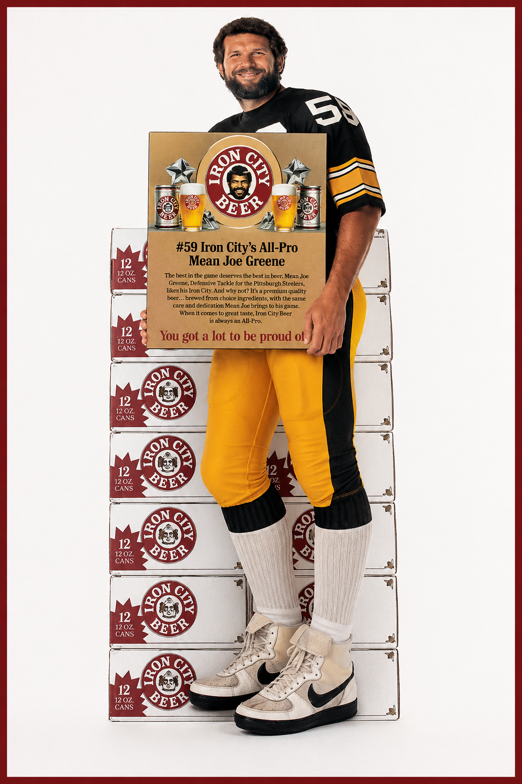 Mean Joe Greene Iron City Beer Football Poster