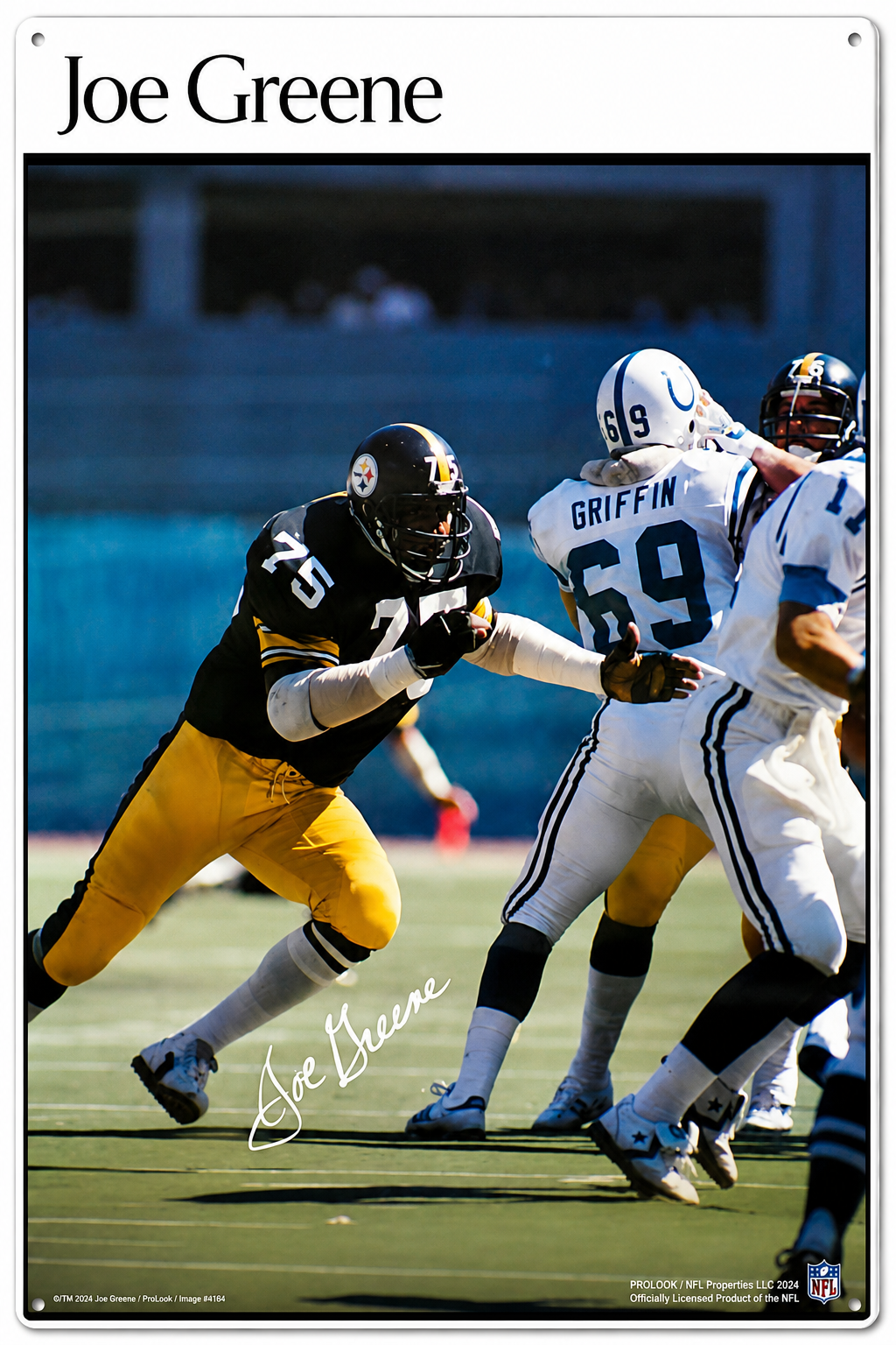 Joe Greene Football Action Wall Sign