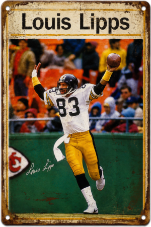 Louis Lipps Football Player #83 Distressed Wall Sign