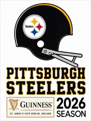 Pittsburgh Steelers Helmet Guinness 2026 Season Wall Art