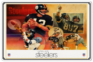 Pittsburgh Steelers Football Retro-Style Collage Wall Sign