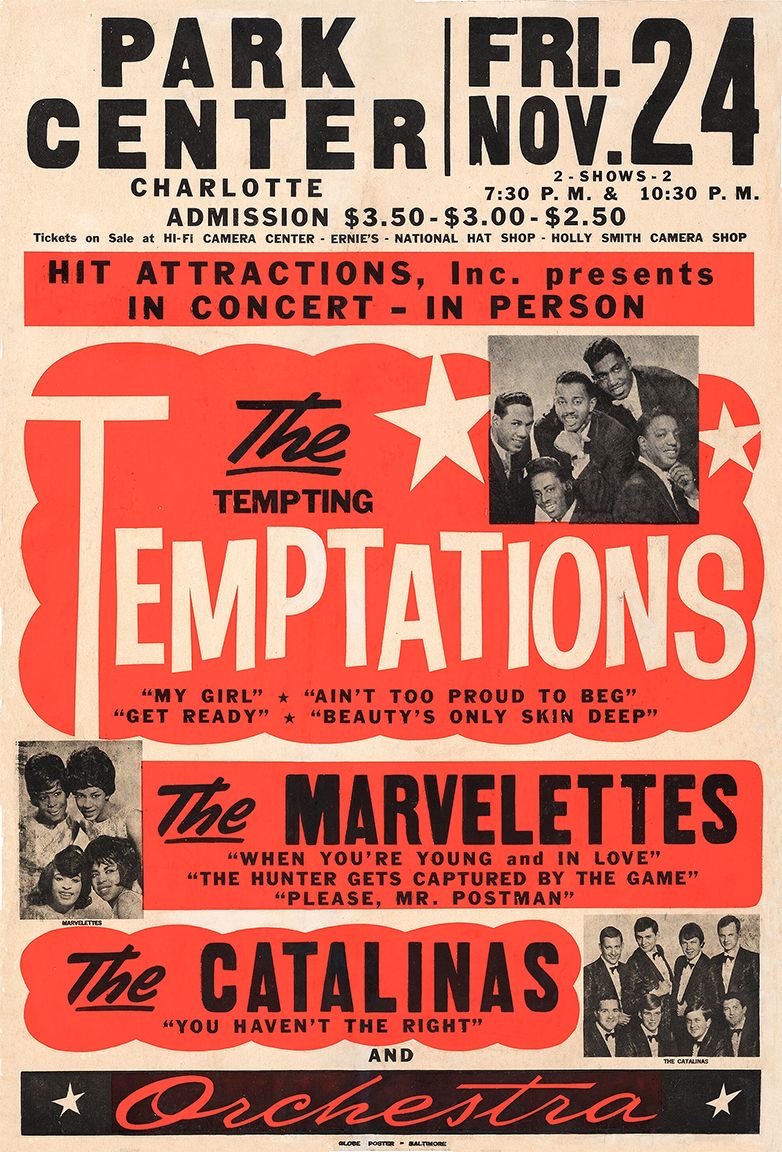 Park Center Charlotte Temptations Concert Poster
