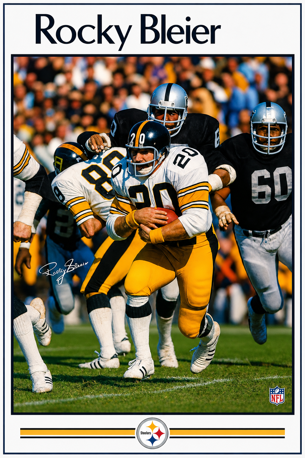 Rocky Bleier Pittsburgh Football Wall Art Print