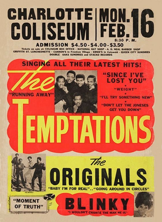 The Temptations Charlotte Coliseum Concert Poster