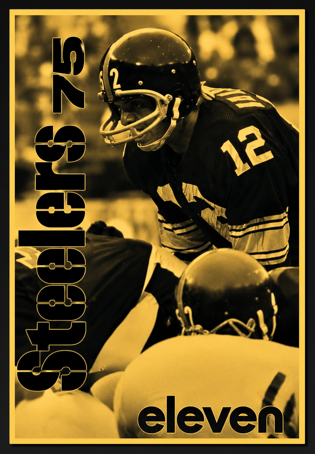 Sepia Football Player Number 12 Steelers-Style Wall Art
