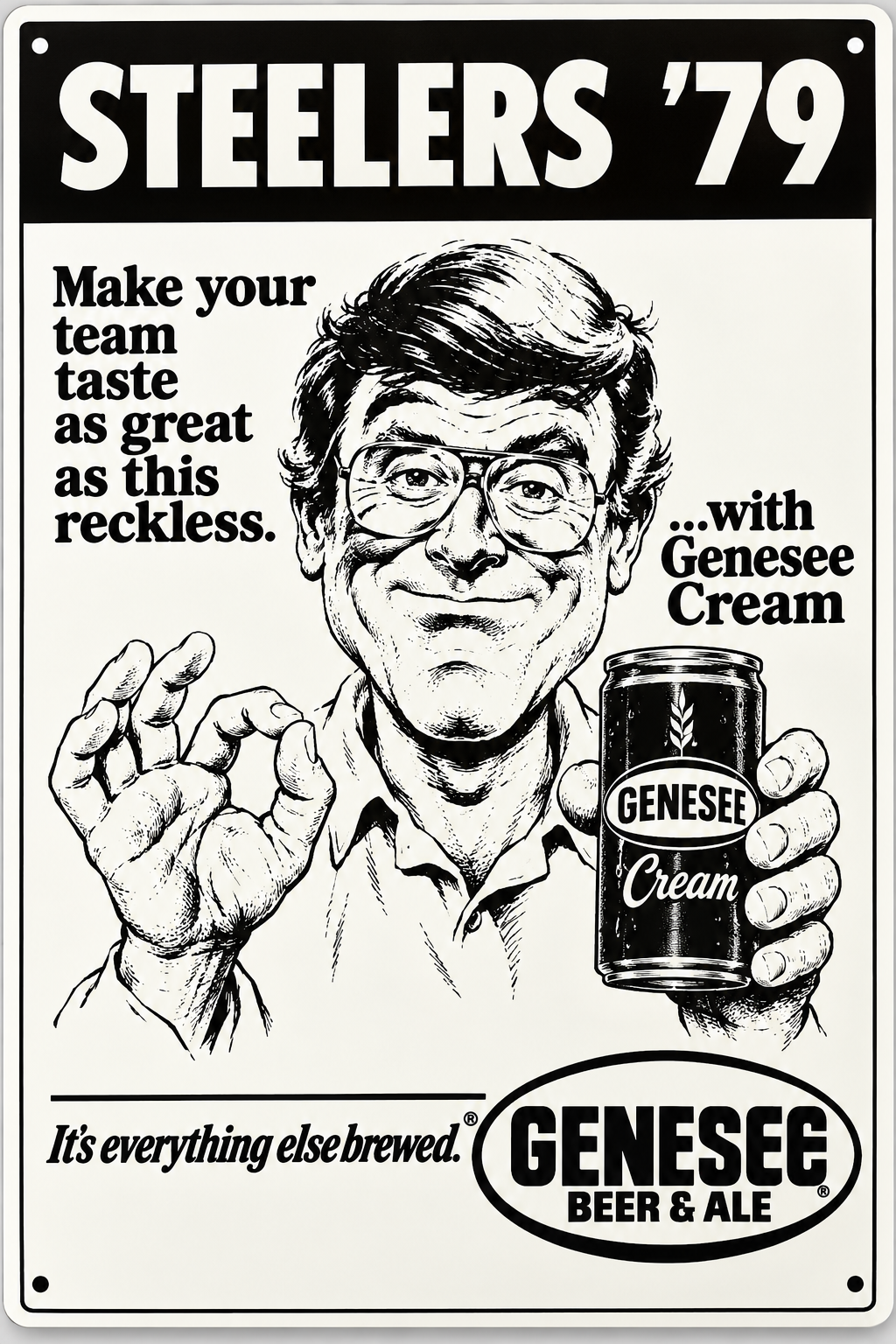 Steelers ’79 Genesee Cream Beer Retro Metal Sign