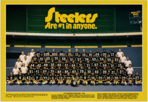 Pittsburgh Steelers 1975 Team Photo Beer Advertisement Poster