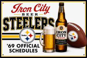 Iron City Beer Steelers ’69 Schedule Vintage-Style Sign