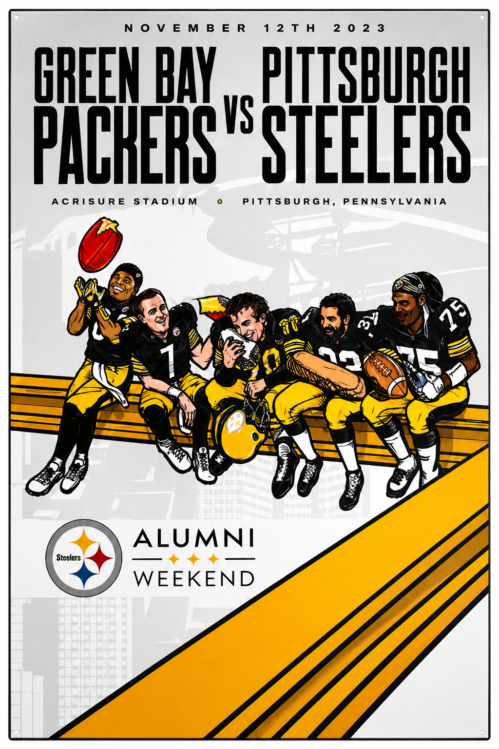 Green Bay Packers vs Pittsburgh Steelers Alumni Weekend Sign