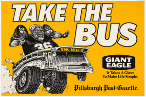 Take the Bus Vintage-Style Pittsburgh Sports Poster
