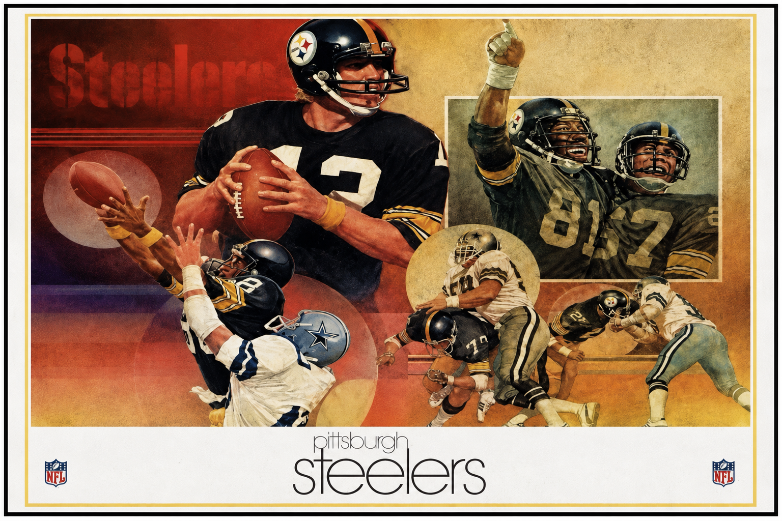 Pittsburgh Steelers Football Collage Wall Art Print