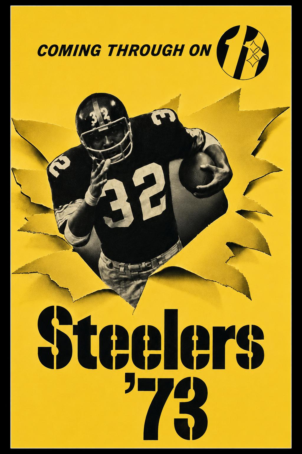 Steelers ’73 Coming Through On Football Wall Art