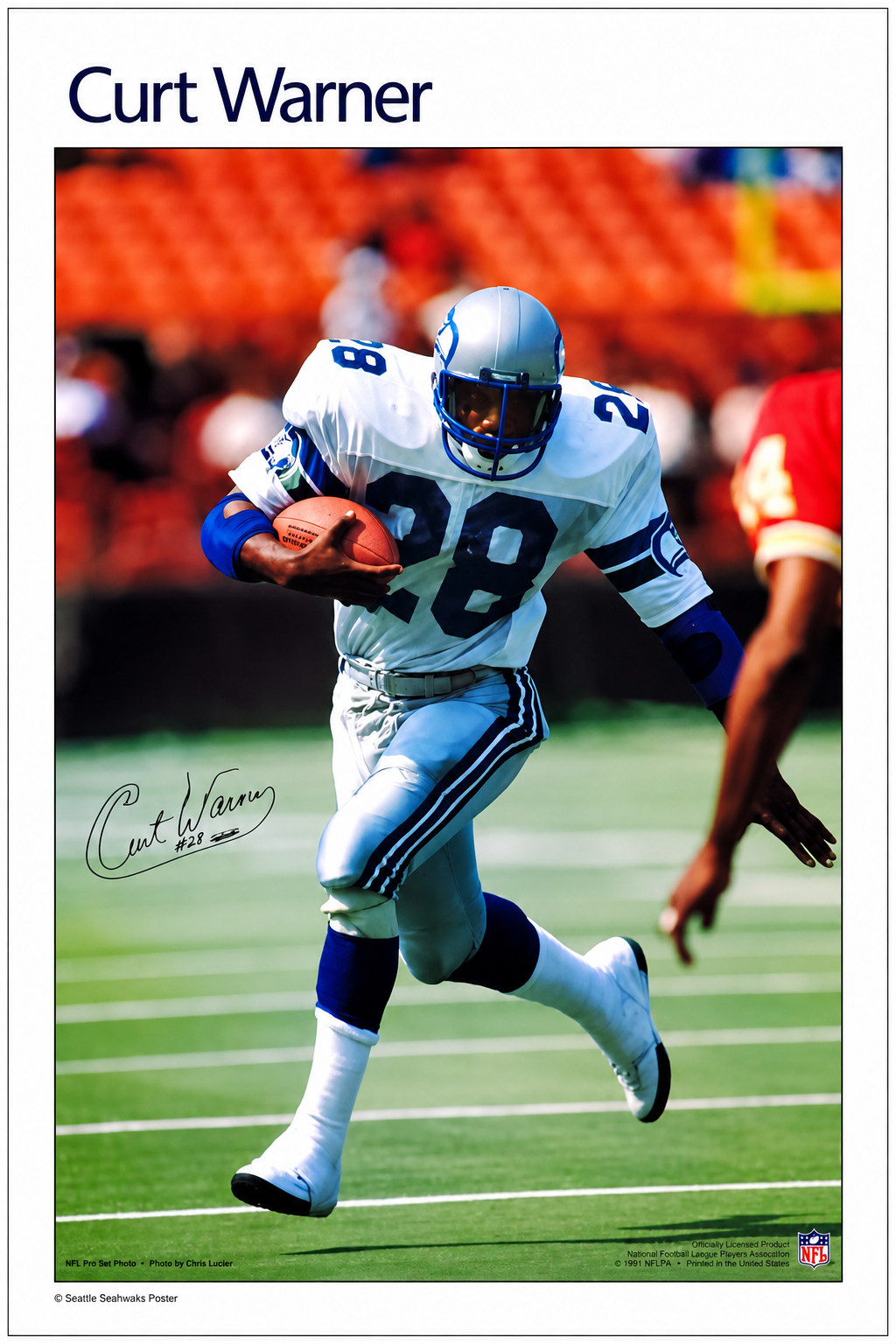 Curt Warner Seattle Seahawks #28 Football Poster