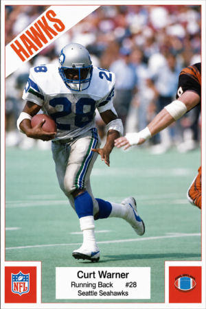 Curt Warner Seattle Seahawks #28 Running Back Football Poster