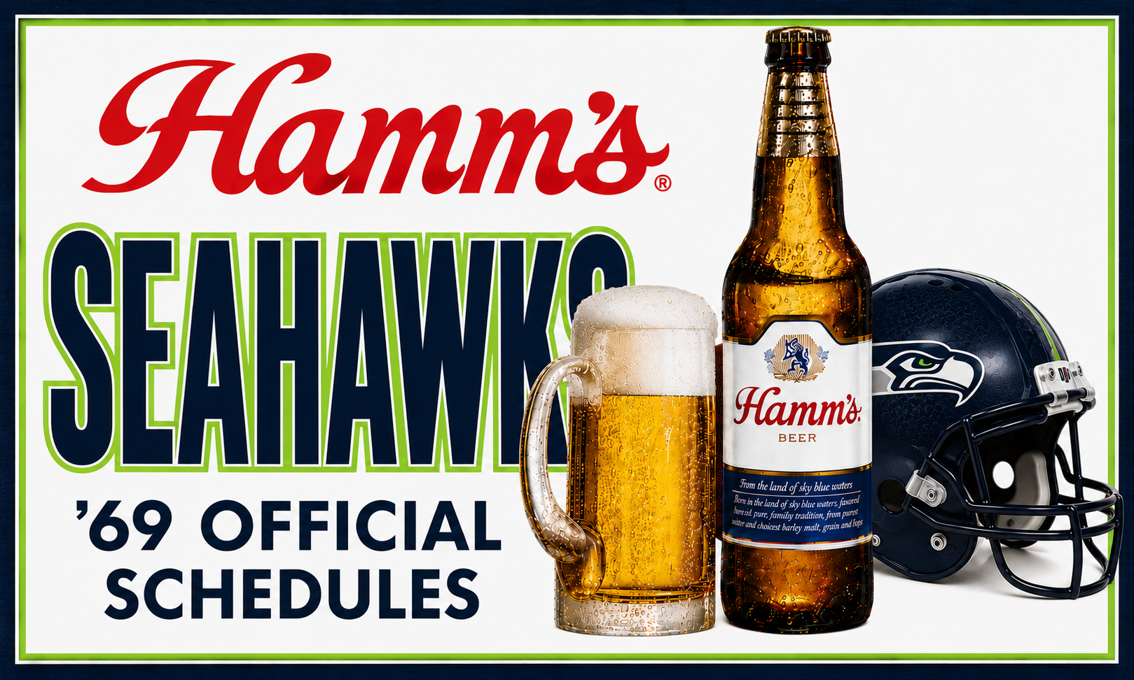 Hamm’s Seattle Seahawks ’69 Official Schedules Wall Art