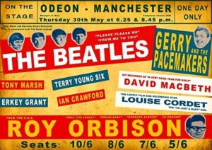 The Beatles and Roy Orbison Odeon Manchester Concert Poster