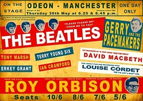 The Beatles Odeon Manchester Concert Poster Wall Art