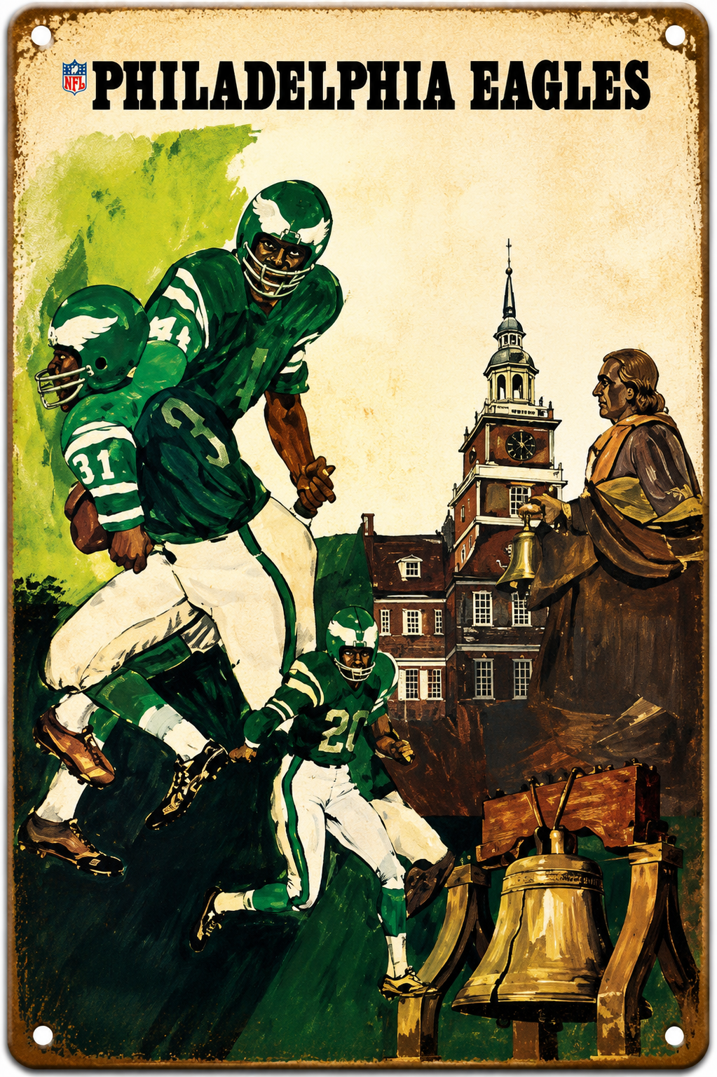 Philadelphia Eagles Vintage-Style Football Metal Sign