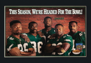 Eagles Football Players “Headed for the Bowl” Framed Wall Art
